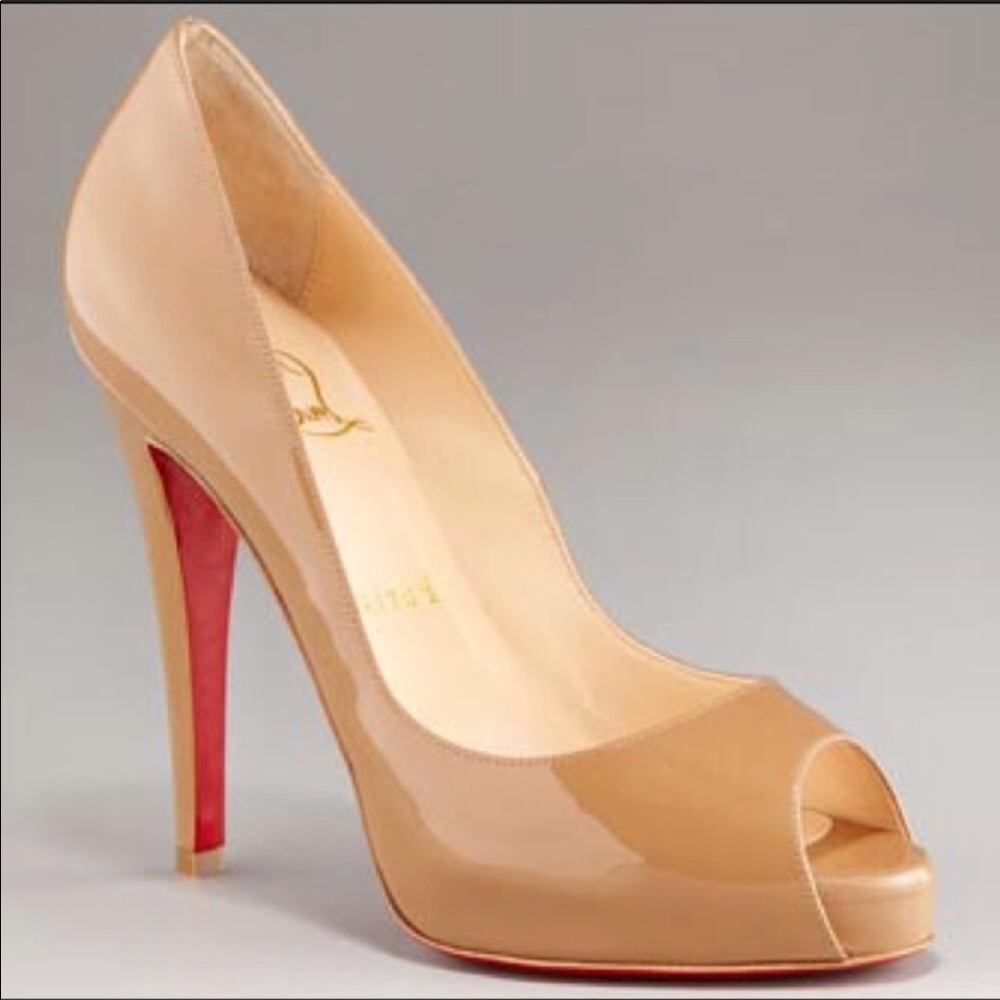 Nude Christian Louboutin Peep Toe Pump